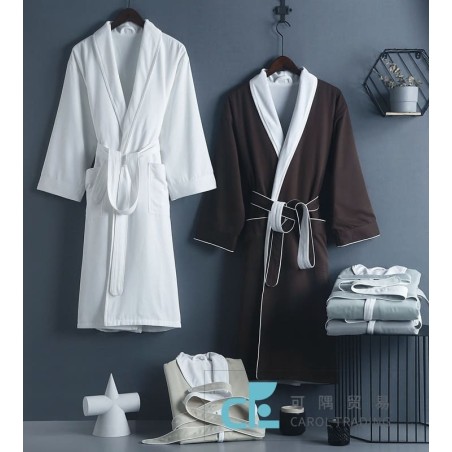 Peached fabric soft velour liner Cozy Spa Robes Morning Gown Premium Suede Hotel Bathrobe