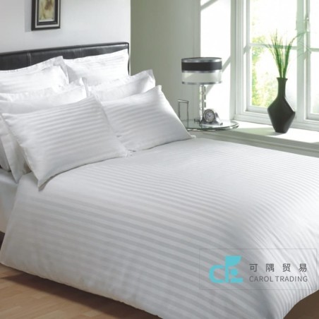 Wholesale Luxury Striped 60S T300 T350 BedSheets Duvet Cover Pillowcases for Hotels